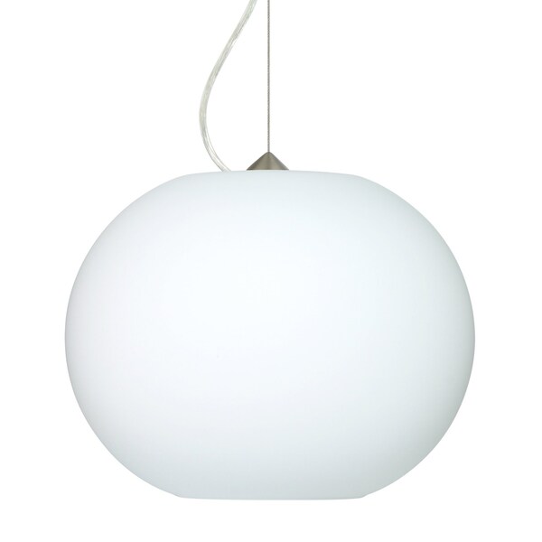Besa Lighting Jordo Cable Pendant, Opal Matte, Satin Nickel Finish, 1x150W Incandescent 1KX-477507-SN - main